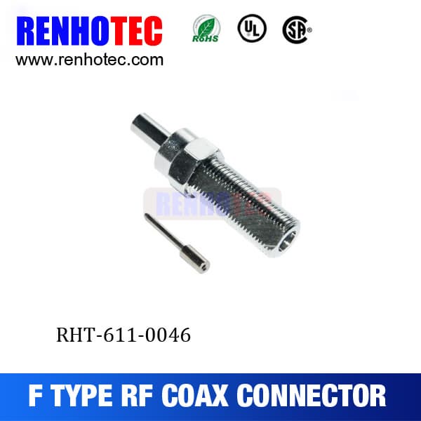 75 Ohm CATV Female RF Electrical Cable Tube F Connector